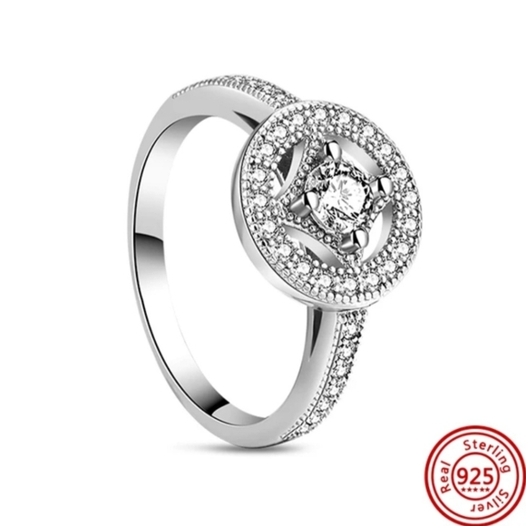 Jewelry - 🎆Sterling Silver 925 Promise Engagement Ring Sparkling Rhinestones Size 7, 8